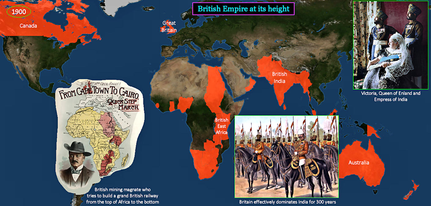 Height of British Empire, 1900 map